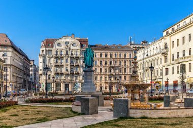 Macaristan, Budapeşte, Mart 2020, Jozsef Nador Meydanı manzarası