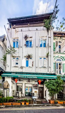 Central Business District, Singapur, 6 Şubat 2024, IndoChine 'in evi, Outram semtinde Club Street' te bir restoran.