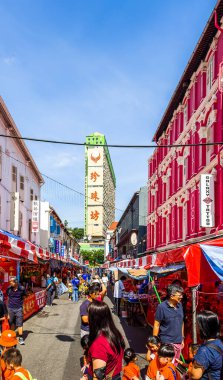 Merkez İş Bölgesi, Singapur, 6 Şubat 2024, Outram Planlama Bölgesi 'ndeki Temple Caddesi' ndeki şehir manzarası