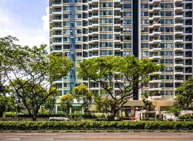 Merkez Bölge, Singapur, 6 Şubat 2024, Tanjong Pagar 'daki Cantonment Yolu' nda Merkez Bölgenin Outram bölgesinde bir yerleşim yeri manzarası