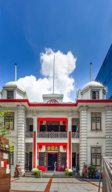 Merkez Bölge, Singapur, 6 Şubat 2024, 1928 'de Tanjong Pagar' daki Cantonment Yolu 'nda Merkez Bölgenin Outram bölgesinde inşa edilen bir binanın manzarası.