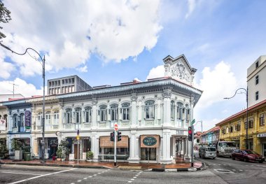Joo Chiat ve Katong ilçesi, Singapur, 6 Şubat 2024, Peranakan Konağı Müzesi, şehrin doğu kesiminde.