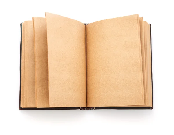 Open spread old book with blank page — Stock Photo, Image