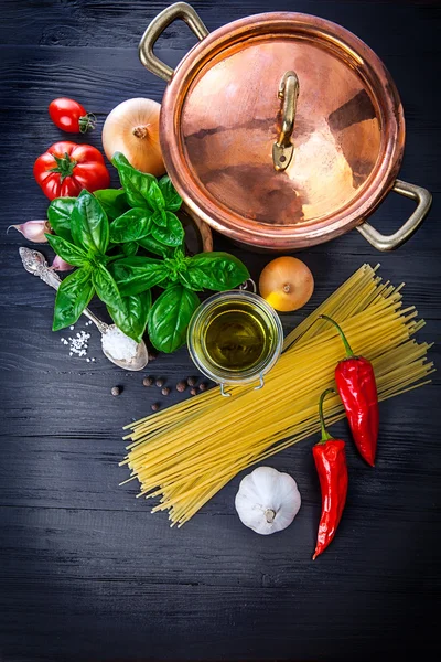 イタリアのパスタ料理の全国食品成分 — ストック写真