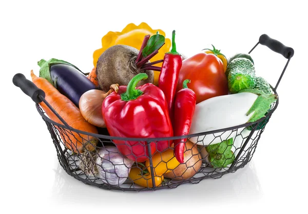 Fresh vegetables in basket — Stock Photo, Image