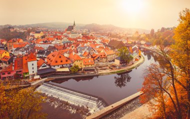 Cesky Krumlov Nehri Vltava sonbahar