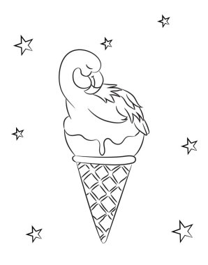 Flamingo Dondurma Boyama Kitabı