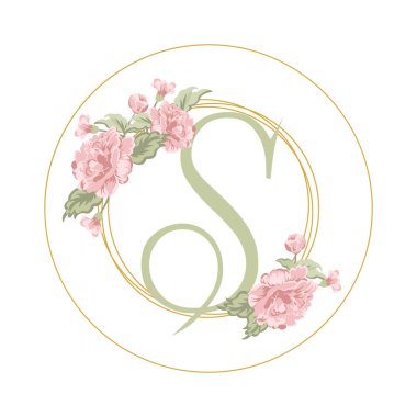  Şakayık ve altınlı çiçek çerçevesi