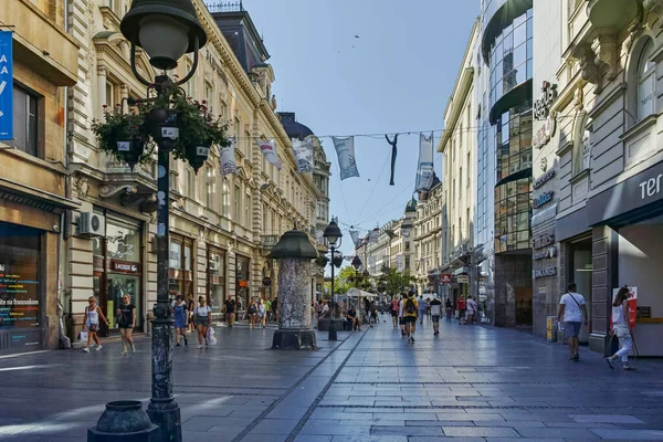 BELGRAD, SERBIA - 12 Ağustos 2019: Knez Mihailova Stree
