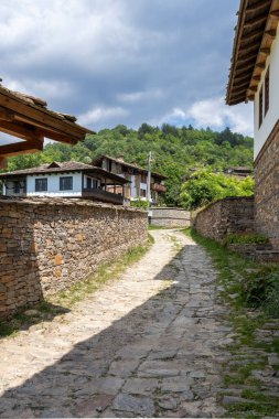 Bulgaristan 'ın Blagoevgrad Bölgesi, Otantik 19. yüzyıl evleriyle Kovaçevitsa köyü