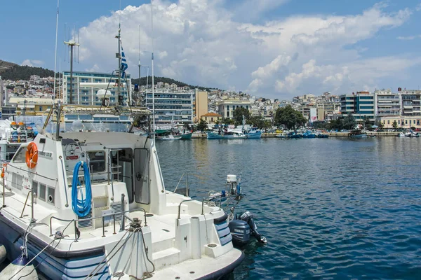 Kavala Grecia Junio 2019 Vista Panorámica Calle Costera Ciudad Kavala —  Fotos de Stock