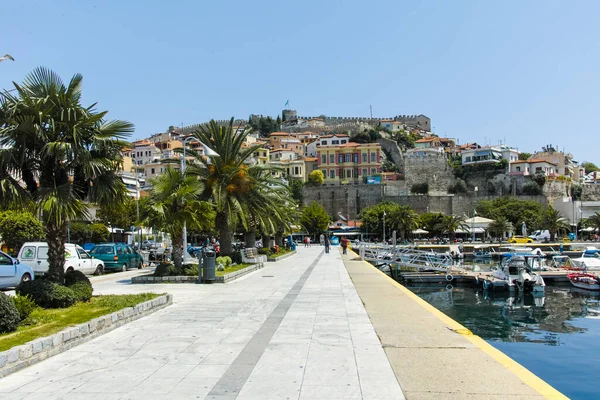 Kavala Grecia Junio 2019 Vista Panorámica Calle Costera Ciudad Kavala —  Fotos de Stock