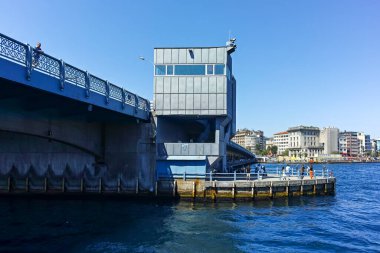 İSTANBUL, TURKEY - 26 Temmuz 2019: İstanbul, Türkiye 'de Boğaz ve Altın Boynuz Panoraması