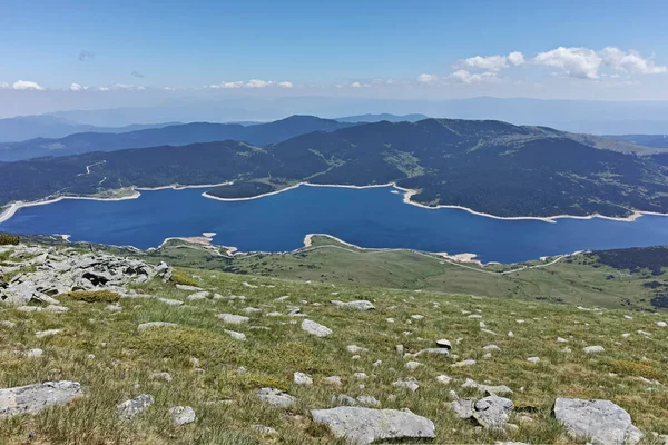 Vista Panoramica Del Belmeken Reservoir Montagna Rila Bulgaria — Foto Stock