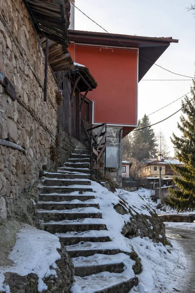 Koprivshtitsa Bulgaria Января 2020 Типичная Улица Старинные Дома Историческом Городе — стоковое фото