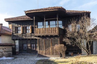 KOPRIVSHTITSA, BULGARIA - 25 Ocak 2020: Bulgaristan 'ın Sofya Bölgesi' nin Koprivshtitsa kentindeki Müze-Evi Georgi Benkovski