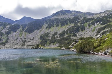 Bulgaristan 'ın Pirin Dağı ve Balık Banderitsa gölünün yaz manzarası