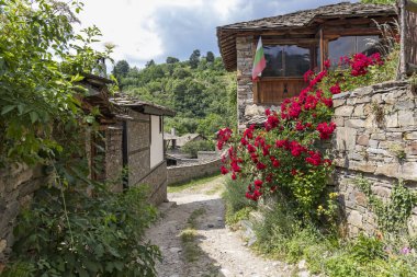 Bulgaristan 'ın Blagoevgrad Bölgesi, Otantik 19. yüzyıl evleriyle Kovaçevitsa köyü