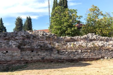 Bulgaristan 'ın Filibe Bölgesi Hisarya kasabası Diocletianopolis antik Roma kentinde tahkimat kalıntıları