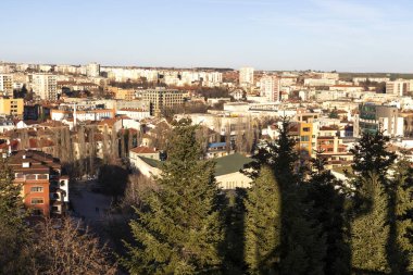Bulgaristan 'ın Haskovo kentinin şaşırtıcı Panoramik manzarası