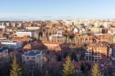 Bulgaristan 'ın Haskovo kentinin şaşırtıcı Panoramik manzarası
