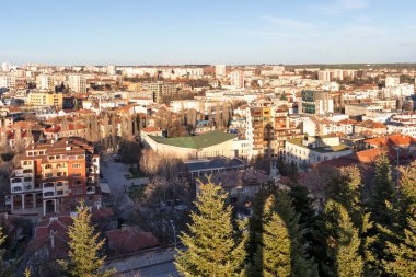 Bulgaristan 'ın Haskovo kentinin şaşırtıcı Panoramik manzarası
