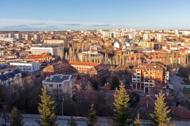 Bulgaristan 'ın Haskovo kentinin şaşırtıcı Panoramik manzarası