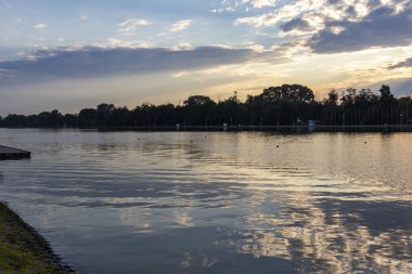 Sunset view of Rowing Venue in city of Plovdiv, Bulgaria