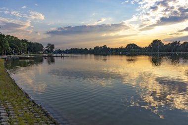 Sunset view of Rowing Venue in city of Plovdiv, Bulgaria