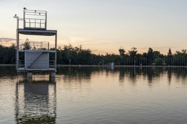 Sunset view of Rowing Venue in city of Plovdiv, Bulgaria