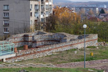 Bulgaristan 'ın Montana kentindeki Antik Kale Kalıntıları Castra ad Montanensium