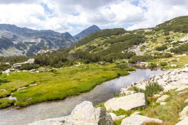 Banderitsa Nehri, Pirin Dağı, Bulgaristan 'lı Yaz Manzarası