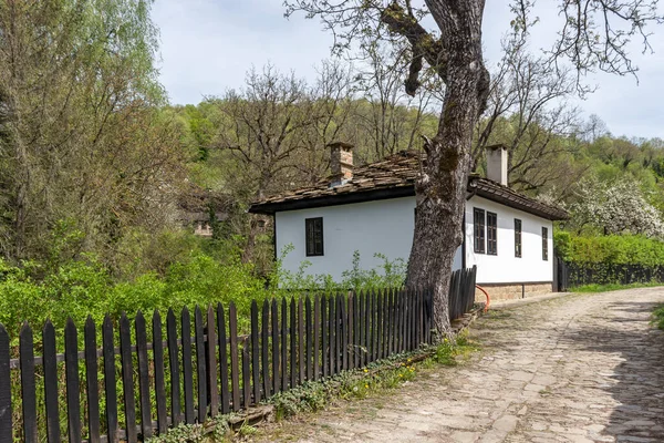 Rua Típica Casas Antigas Aldeia Histórica Bozhentsi Região Gabrovo Bulgária — Fotografia de Stock