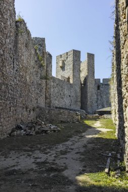 DESPOTOVAC, SERBIA - 11 Ağustos 2019: Manasija manastırı, Sumadija ve Batı Sırbistan 'daki ortaçağ binaları