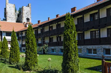DESPOTOVAC, SERBIA - 11 Ağustos 2019: Manasija manastırı, Sumadija ve Batı Sırbistan 'daki ortaçağ binaları