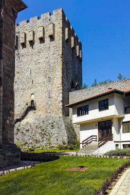 DESPOTOVAC, SERBIA - 11 Ağustos 2019: Manasija manastırı, Sumadija ve Batı Sırbistan 'daki ortaçağ binaları