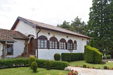 KREMIKOVTSI, SOFIA, BULGARIA - 6 Haziran 2020: Saint George, Sofya Şehir Bölgesi Ortaçağ Kremikovtsi Manastırı, Bulgaristan