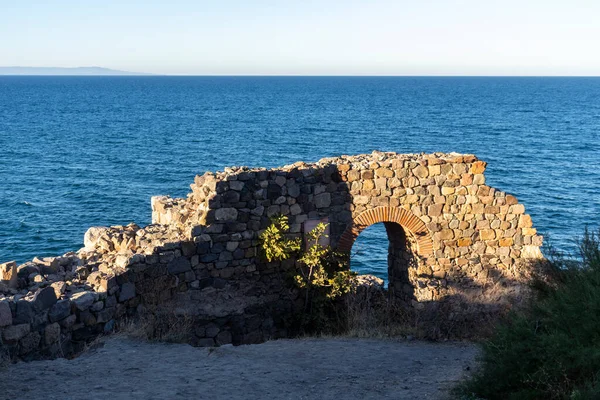 Sozopol Bulharsko Září 2020 Pohled Západ Slunce Pobřeží Města Sozopol — Stock fotografie