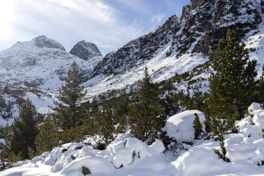Bulgaristan 'ın Malyovitsa zirvesi yakınlarındaki Rila Dağı' nın şaşırtıcı kış manzarası