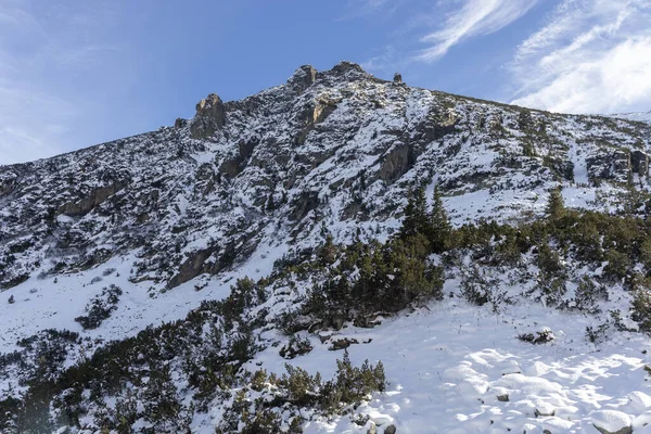 Paisagem Inverno Incrível Rila Mountain Perto Malyovitsa Pico Bulgária — Fotografia de Stock