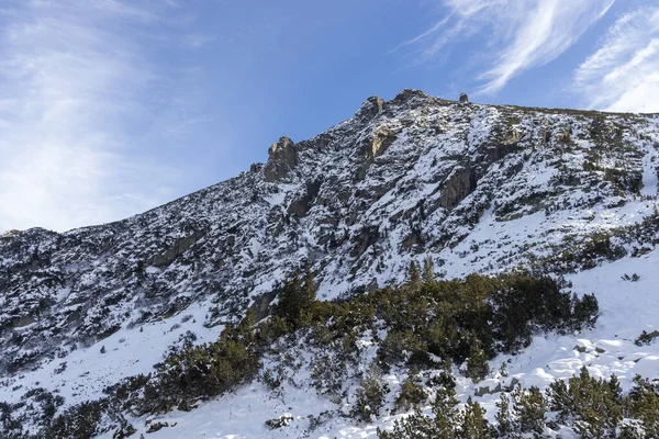 Paisagem Inverno Incrível Rila Mountain Perto Malyovitsa Pico Bulgária — Fotografia de Stock