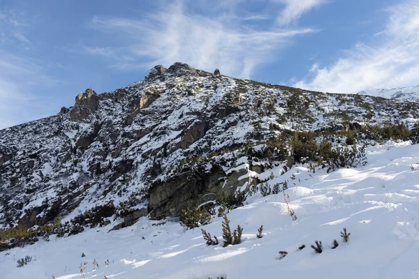 Paisagem Inverno Incrível Rila Mountain Perto Malyovitsa Pico Bulgária — Fotografia de Stock