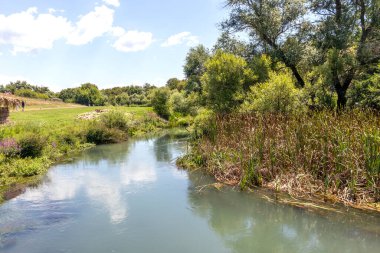 Summer landscape of Iskar Panega Geopark along the Gold Panega River, Bulgaria