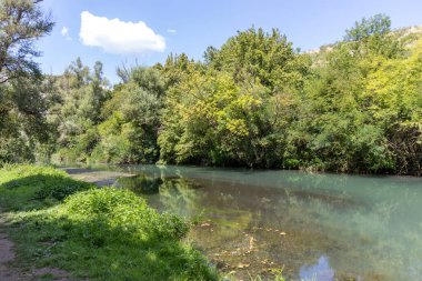 Summer landscape of Iskar Panega Geopark along the Gold Panega River, Bulgaria