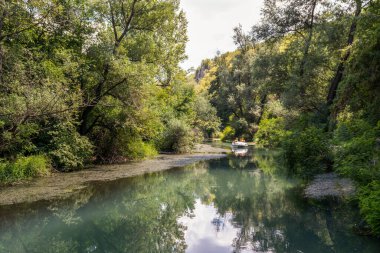 Summer landscape of Iskar Panega Geopark along the Gold Panega River, Bulgaria