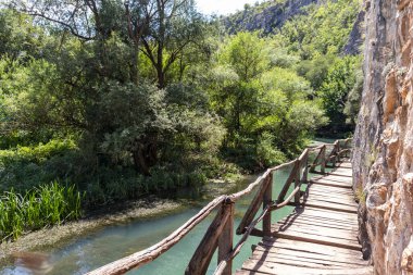 Summer landscape of Iskar Panega Geopark along the Gold Panega River, Bulgaria