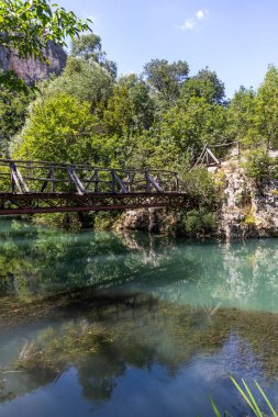 Summer landscape of Iskar Panega Geopark along the Gold Panega River, Bulgaria