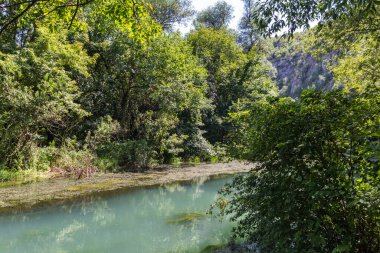 Summer landscape of Iskar Panega Geopark along the Gold Panega River, Bulgaria