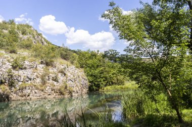 Summer landscape of Iskar Panega Geopark along the Gold Panega River, Bulgaria