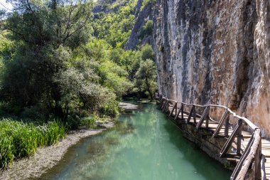 Summer landscape of Iskar Panega Geopark along the Gold Panega River, Bulgaria
